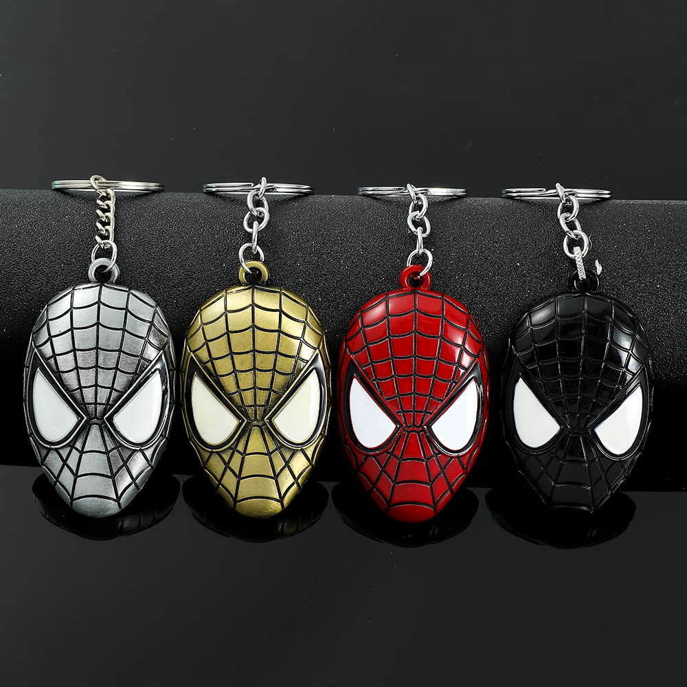 Men Accessories Fashion - Marvel Keychain Superhero Spiderman Mask Pendant