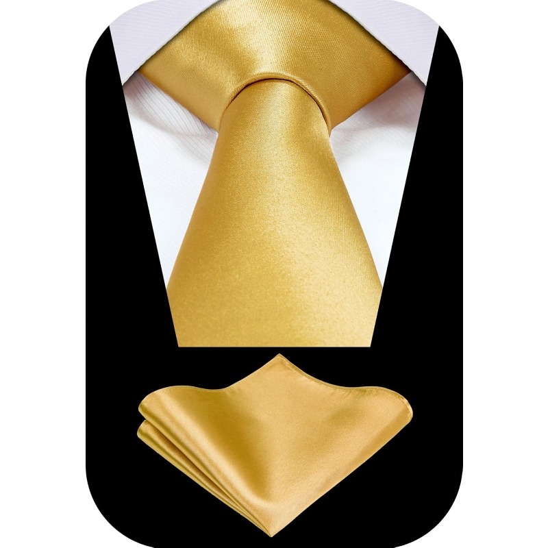 Neck Tie Set Box - Solid Satin Woven dyed Color Formal