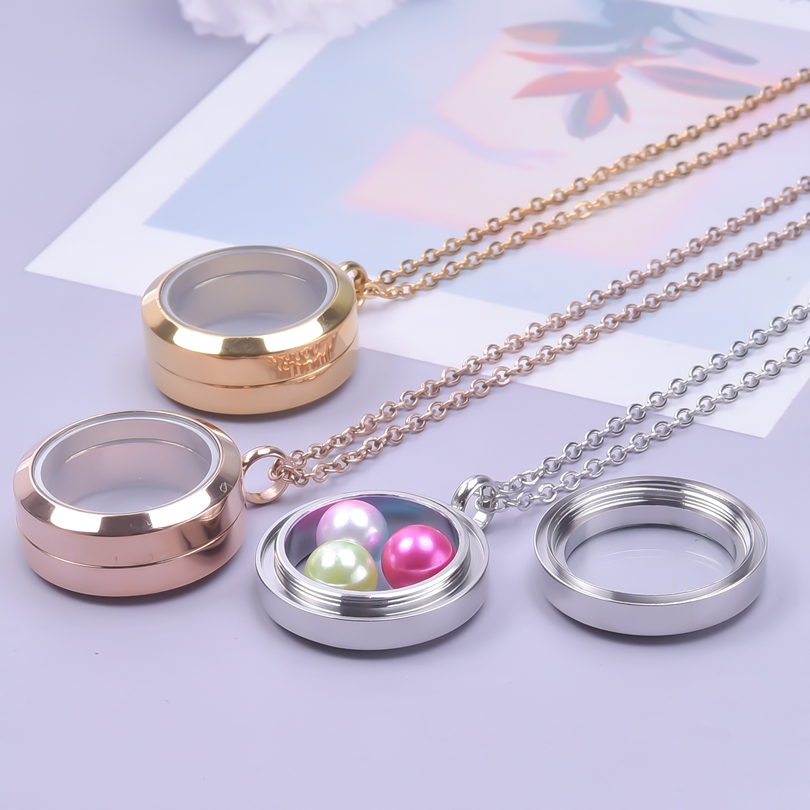 Men Accessories Locket - Never Fade Round Stainless Steel Locket