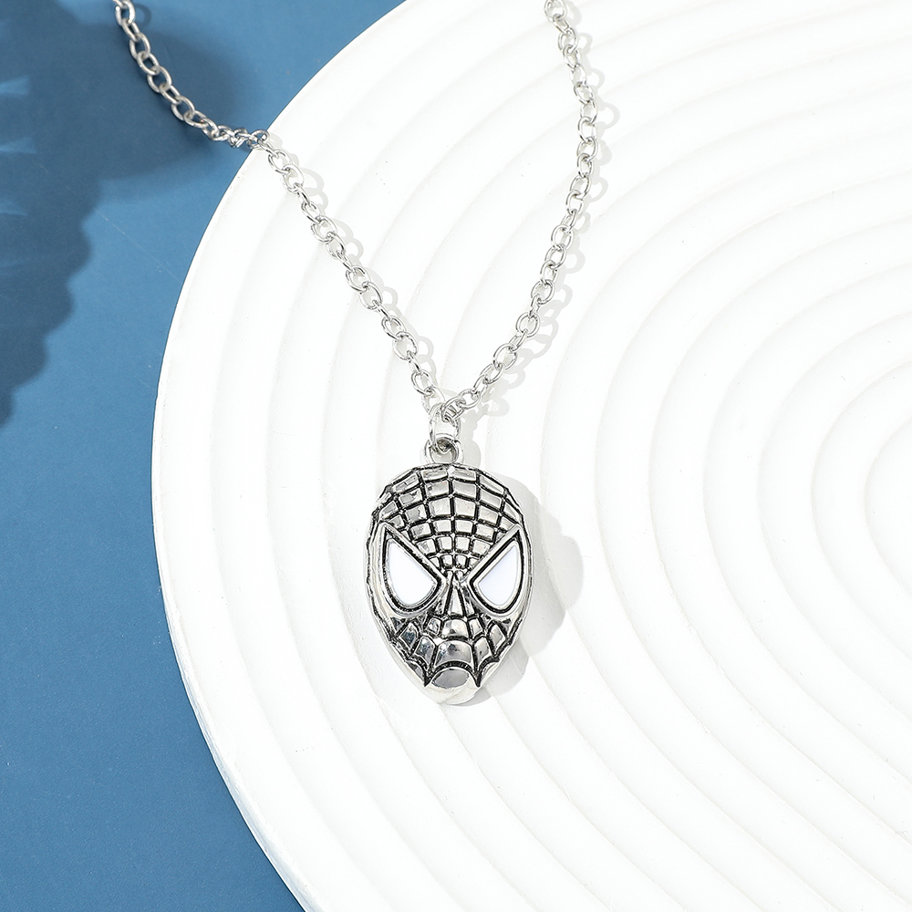 Men Accessories Fashion - Superhero Spider Man Mask Pendant Necklace