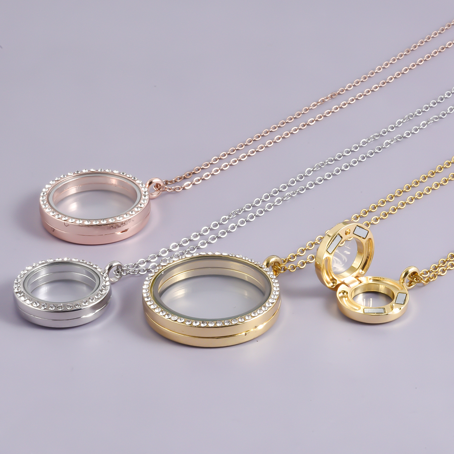 Alloy Round Shiny Rhinestone G - Men Accessories Locket 评论和价格