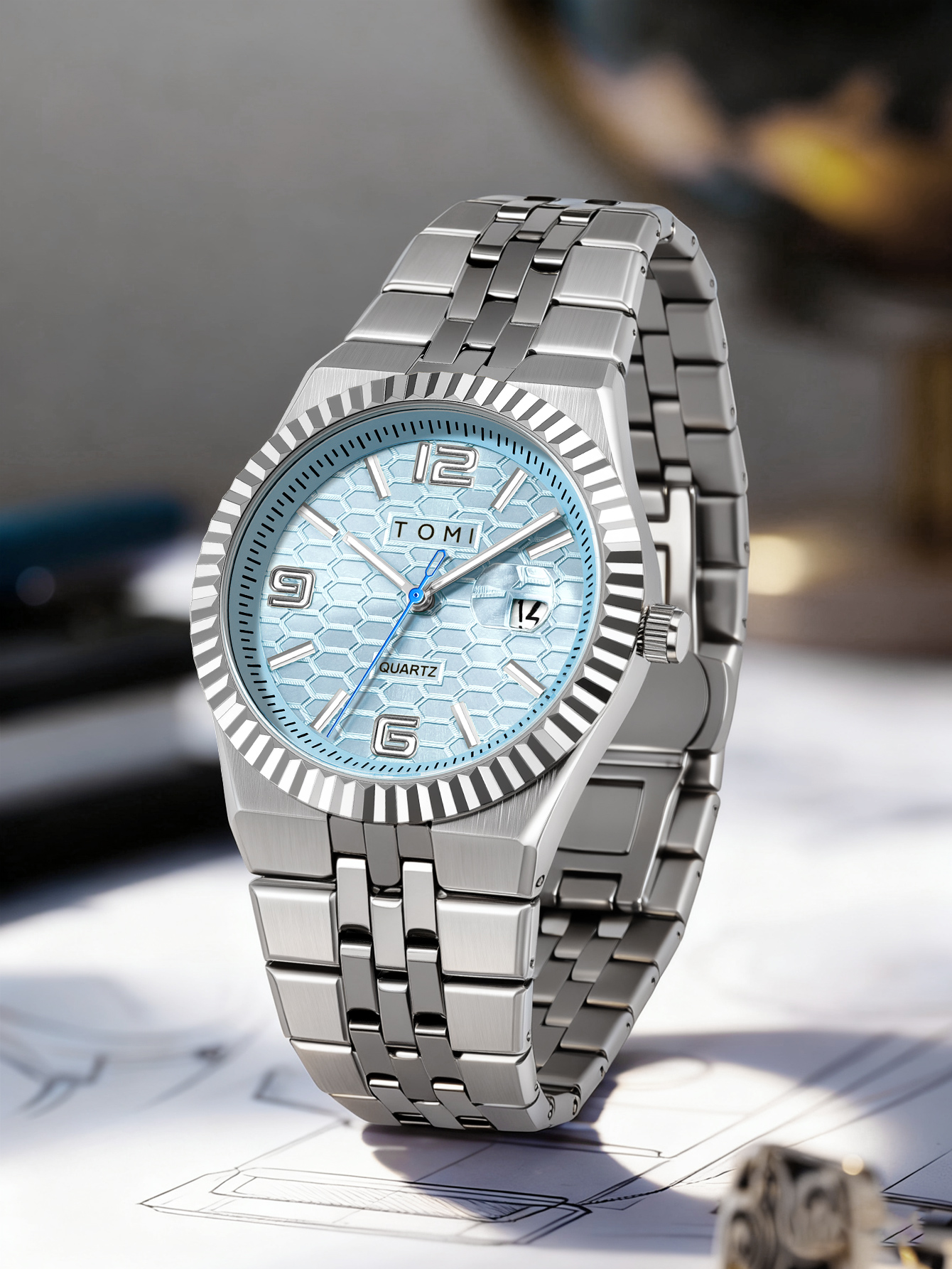 TOMI Luxury Men's Watch Steel  - Cufflink Box Set 评论和价格