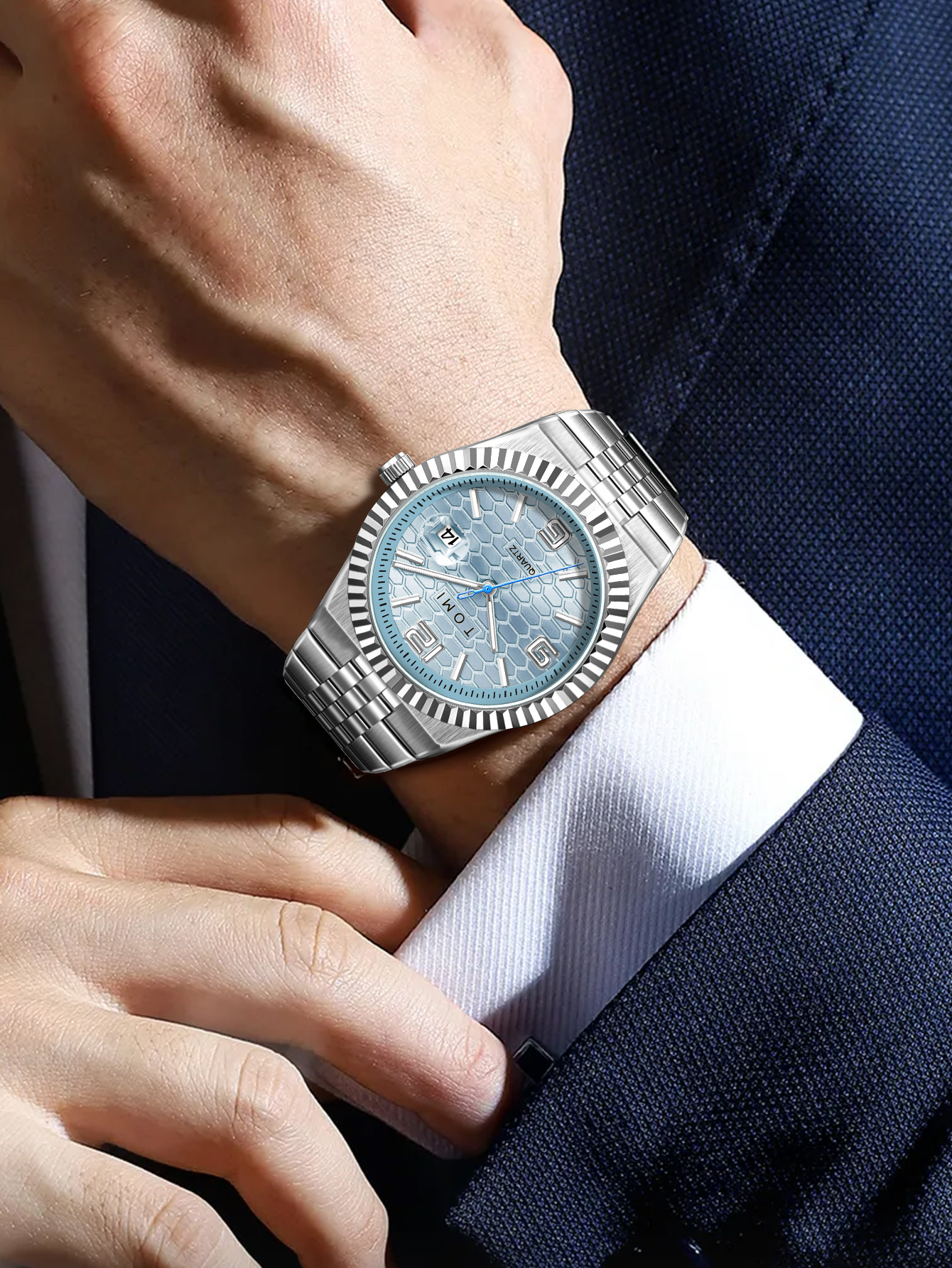 TOMI Luxury Men's Watch Steel  - Cufflink Box Set 评论和价格