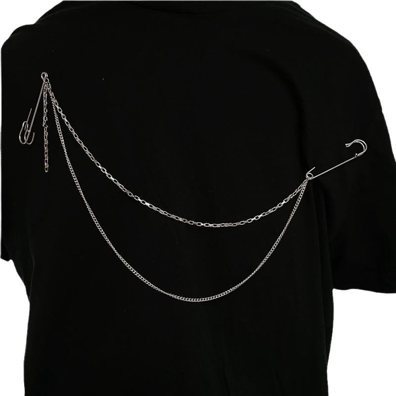 New Punk Double Layered Pants  - Men Accessories Brooch 评论和价格