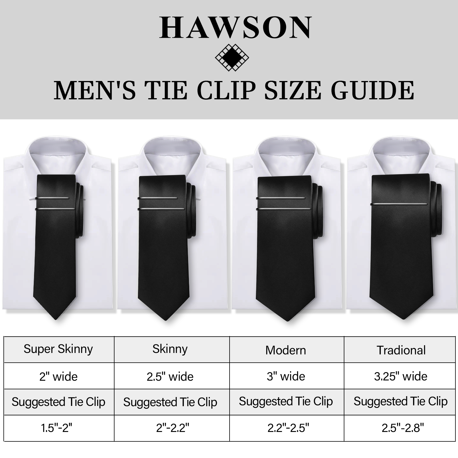 HAWSON Tie Clips for Men 4Pcs  - Cufflink Box Set 评论和价格