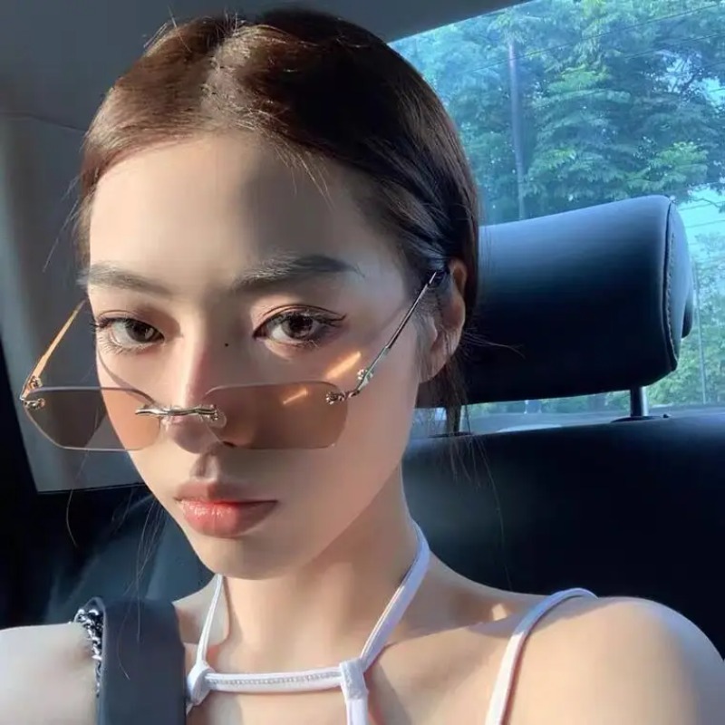 Rimless Small Glasses Man Styl - Sunglasses Polarized Men 评论和价格