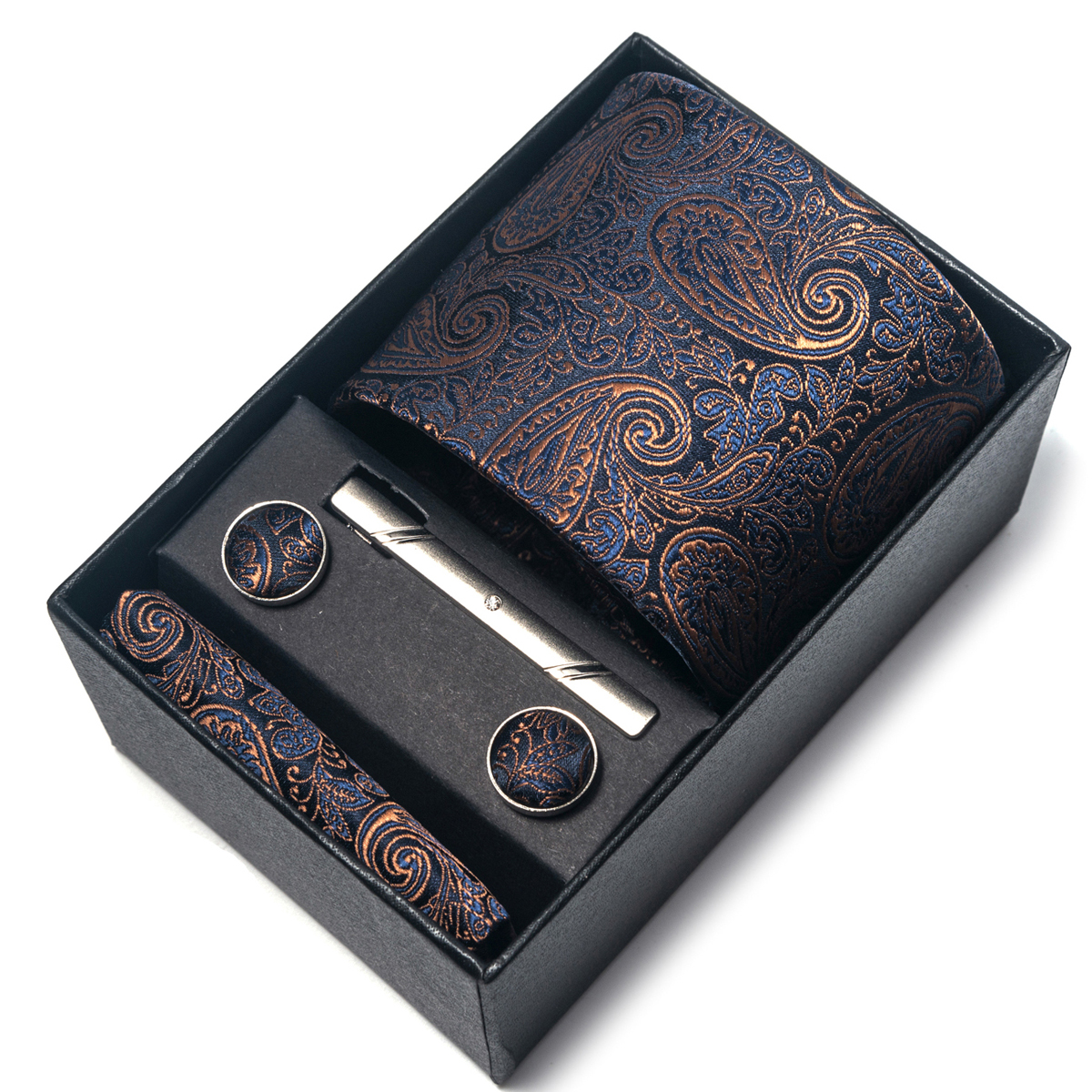 Brand Silk Tie Men Wedding Gif - Neck Tie Set Box 评论和价格