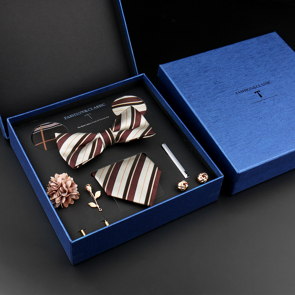 Classic Silk Neck Tie Set For  - Neck Tie Set Box 评论和价格