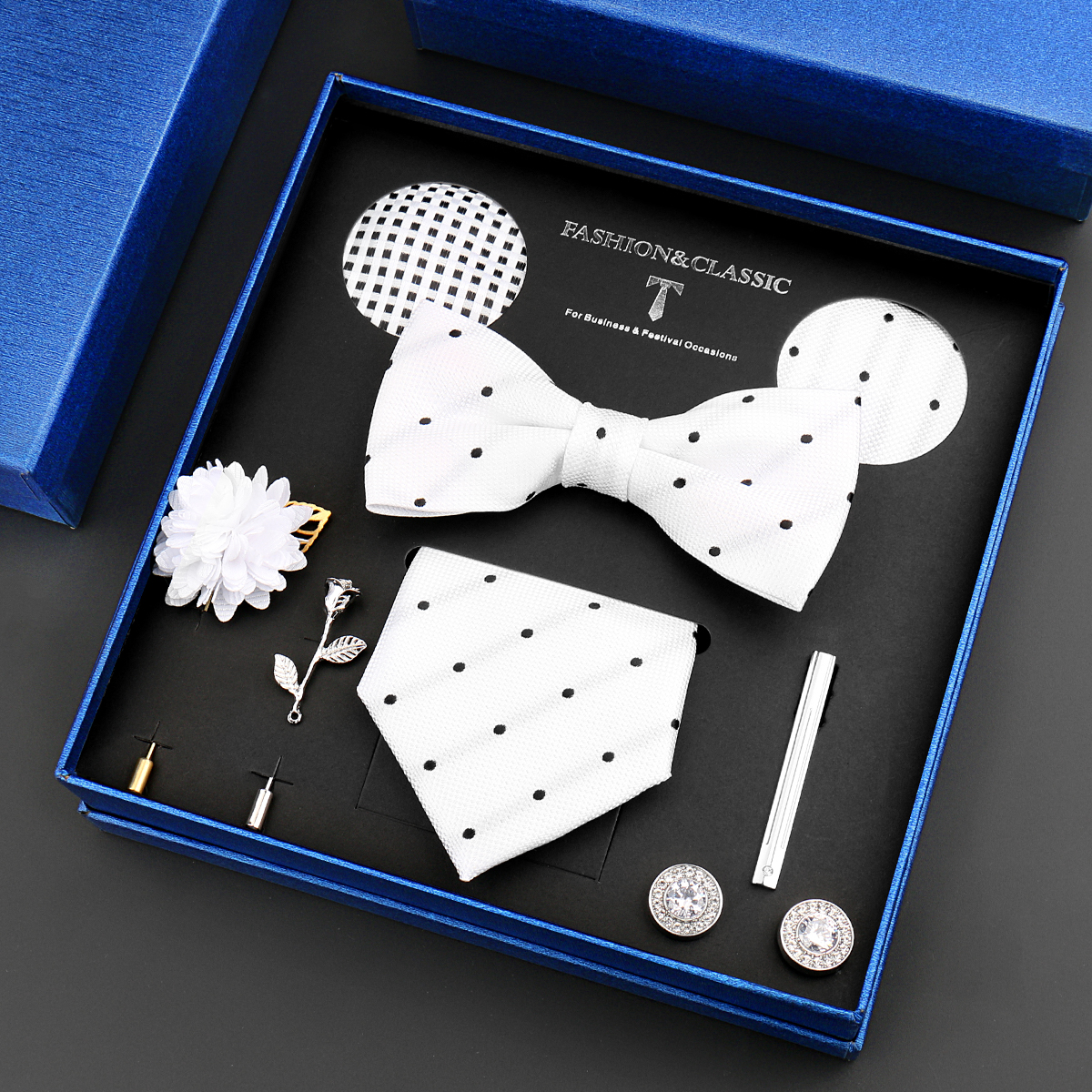 Classic Silk Neck Tie Set For  - Neck Tie Set Box 评论和价格