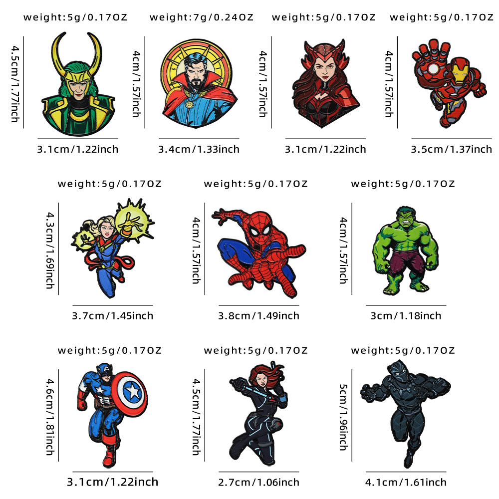 10pcs Marvel Avengers League P - Men Accessories Brooch 评论和价格
