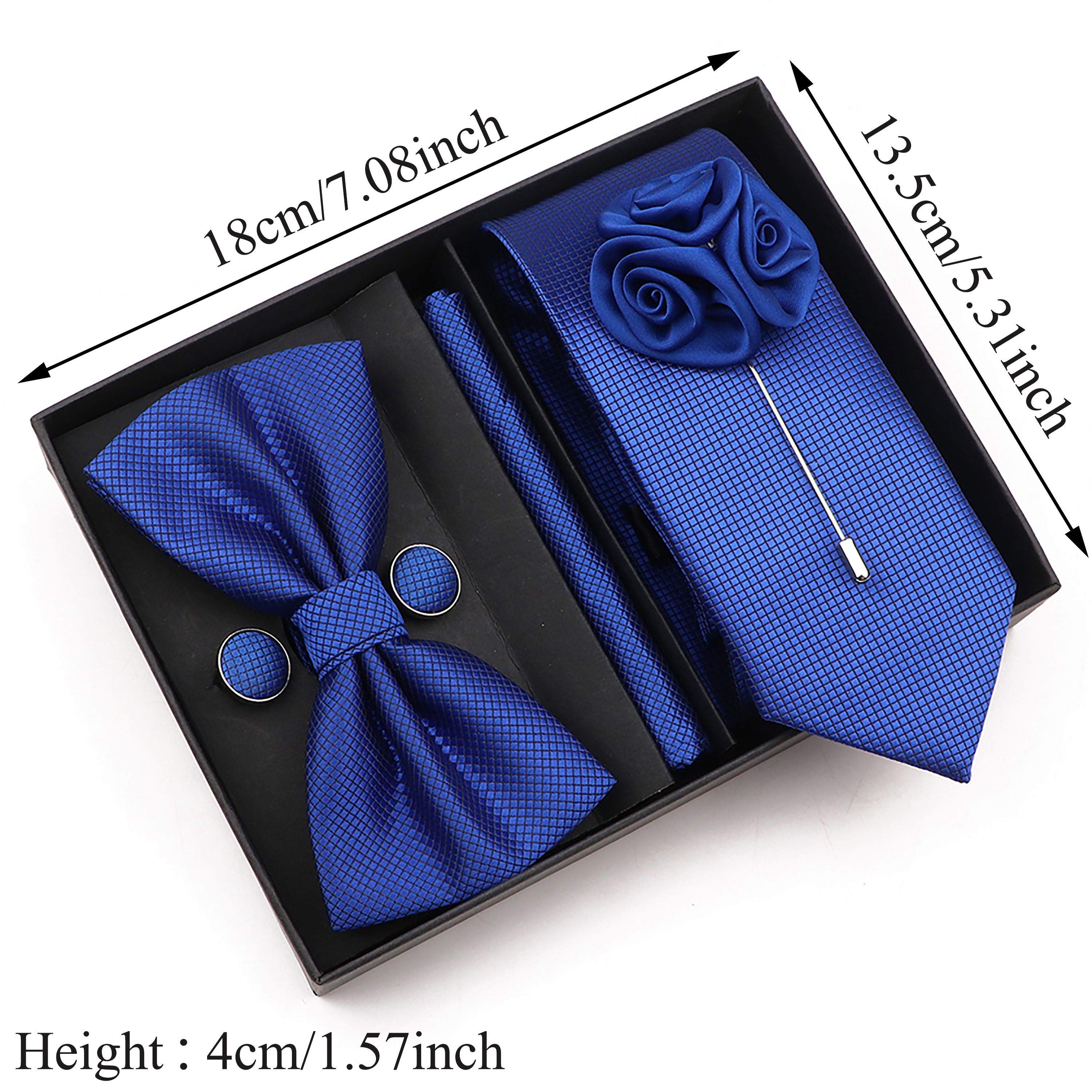 New Style Tie Set Solid Color  - Cufflink Box Set 评论和价格