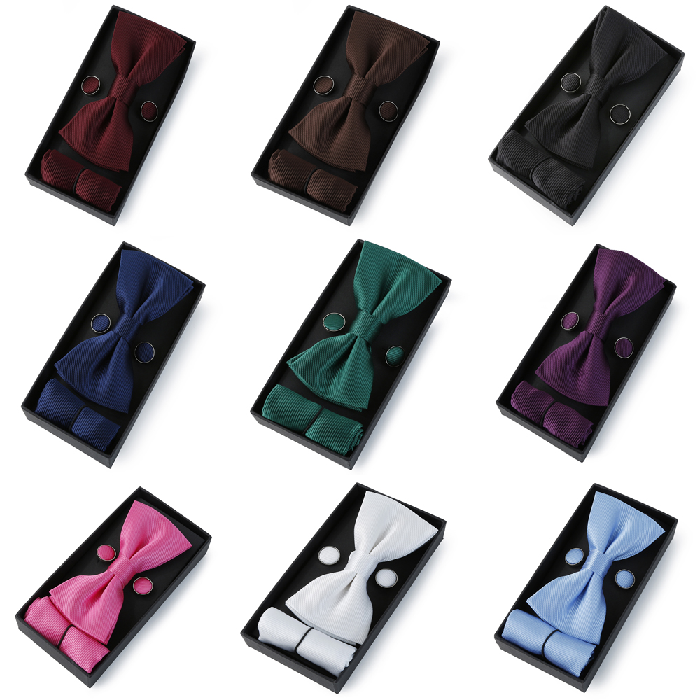 HUISHI Classic Black Bowtie Bo - Cufflink Box Set 评论和价格