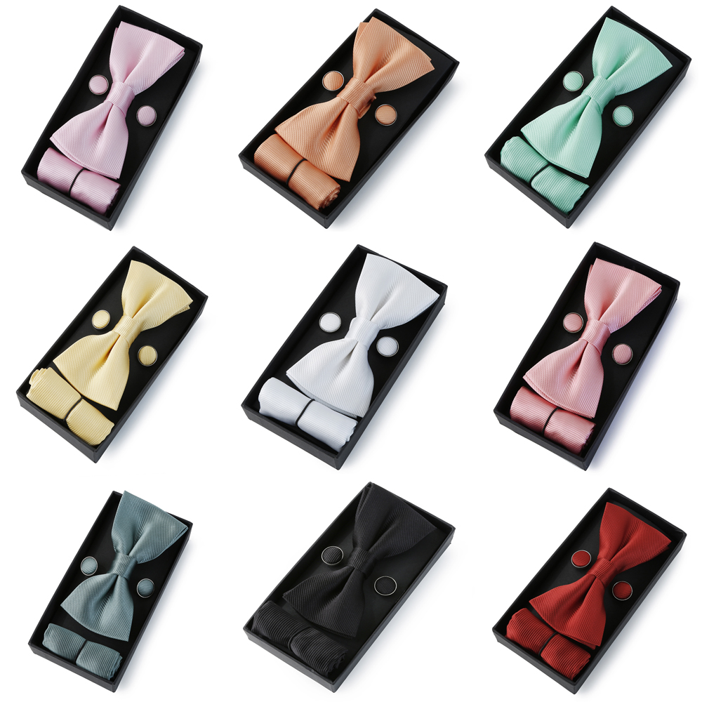 HUISHI Classic Black Bowtie Bo - Cufflink Box Set 评论和价格