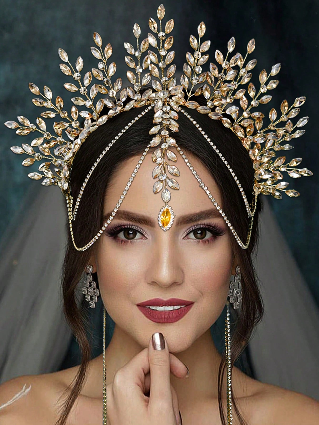 1pc Luxurious Bridal Crown Hea - Men Accessories Fashion 评论和价格