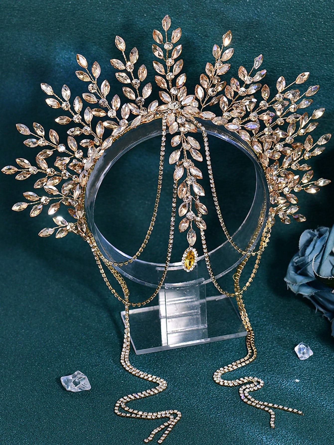 1pc Luxurious Bridal Crown Hea - Men Accessories Fashion 评论和价格
