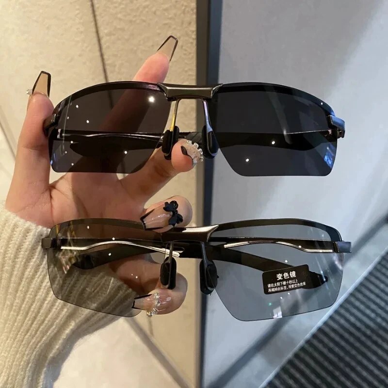 Photochromic Half Frame Sungla - Sunglasses Polarized Men 评论和价格