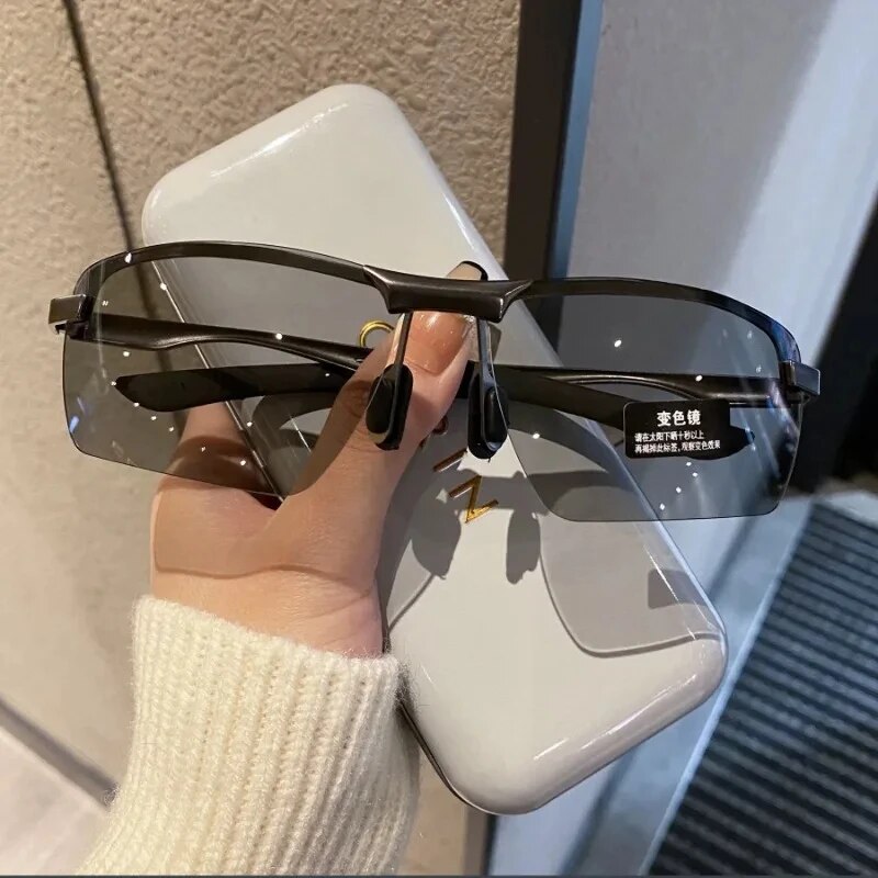 Photochromic Half Frame Sungla - Sunglasses Polarized Men 评论和价格