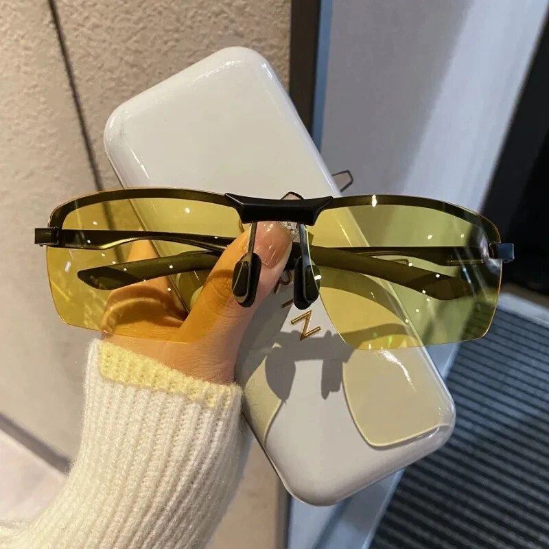 Photochromic Half Frame Sungla - Sunglasses Polarized Men 评论和价格