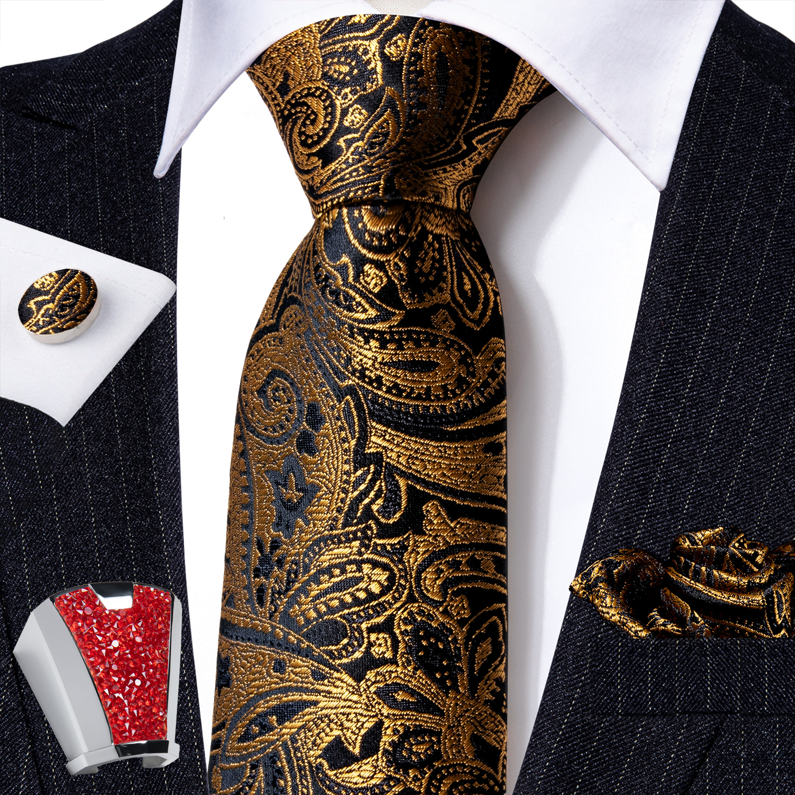 5pcs/Set Mens Ties for Men wit - Neck Tie Set Box 评论和价格