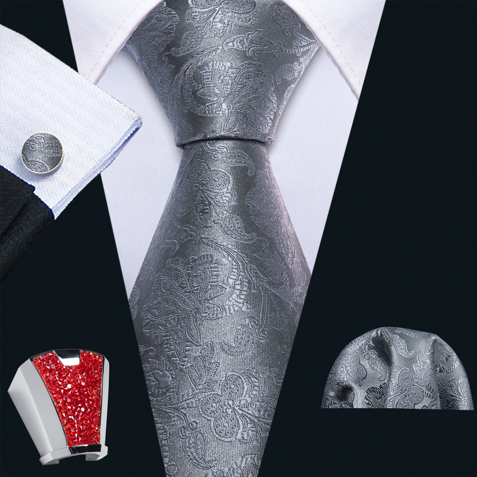 5pcs/Set Mens Ties for Men wit - Neck Tie Set Box 评论和价格