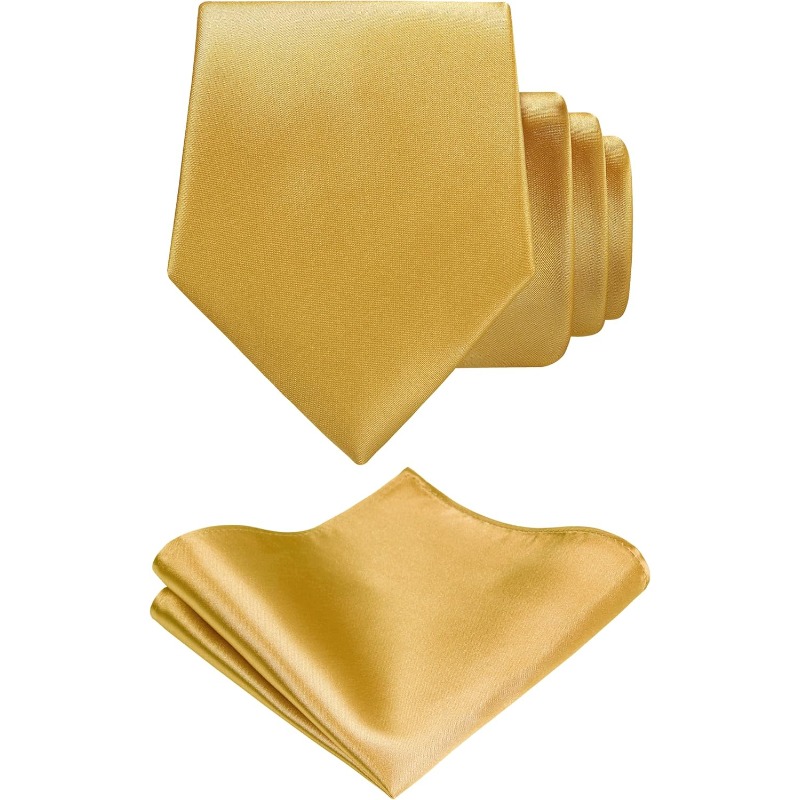Solid Satin Woven dyed Color F - Neck Tie Set Box 评论和价格