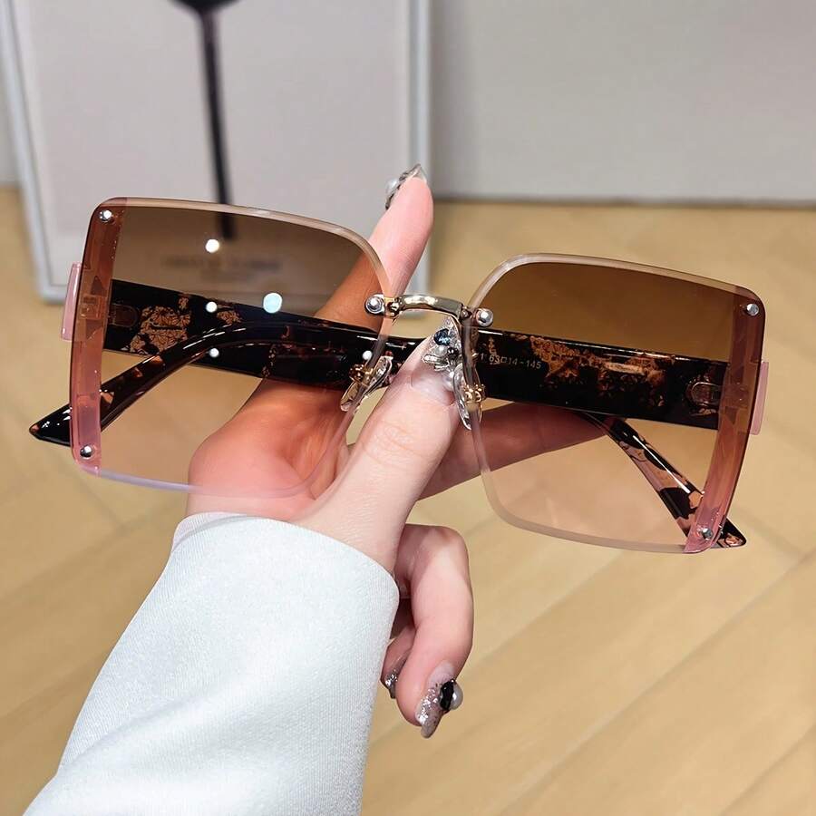 Oversized Frameless Square Gra - Men Accessories Fashion 评论和价格