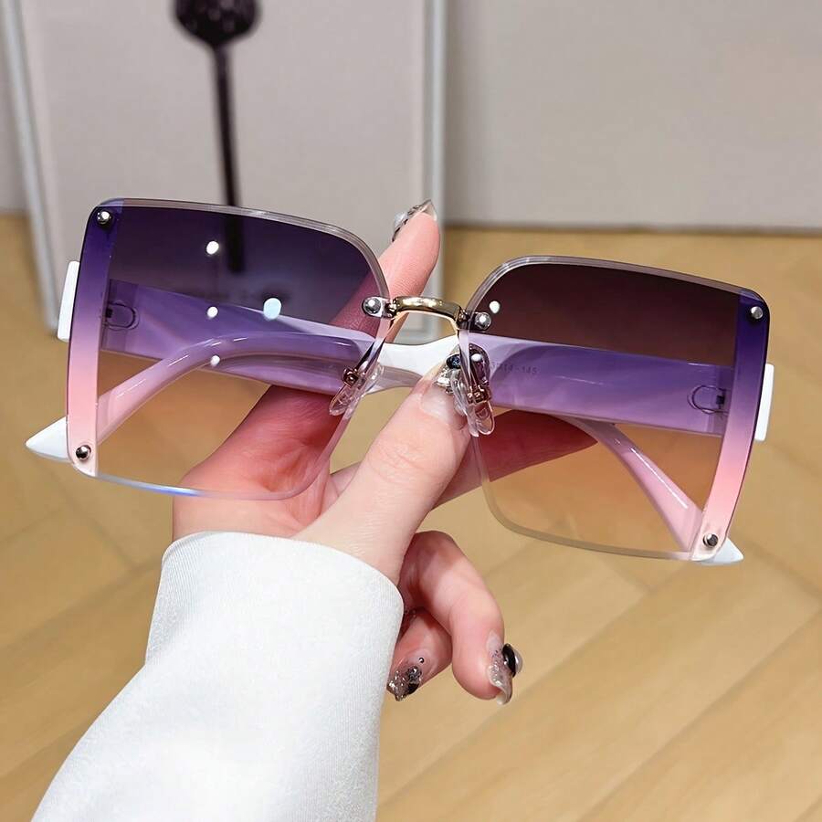 Oversized Frameless Square Gra - Men Accessories Fashion 评论和价格