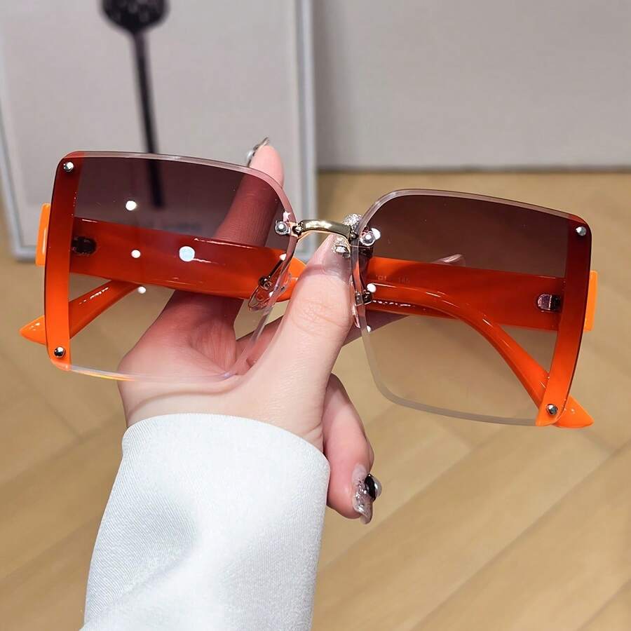 Oversized Frameless Square Gra - Men Accessories Fashion 评论和价格