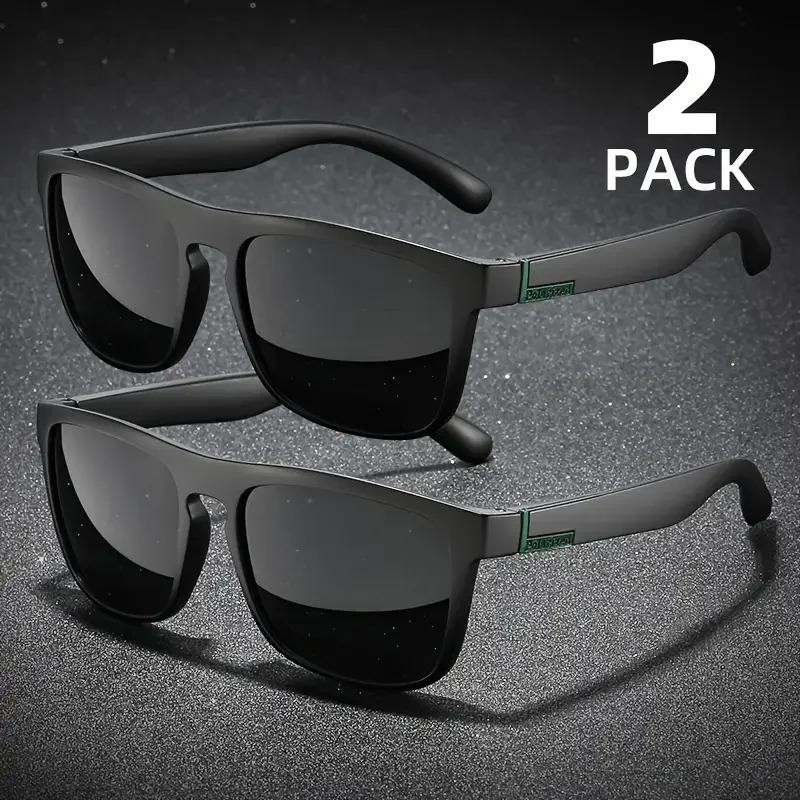 2PCS Fashion Square Sunglasses - Sunglasses Polarized Men 评论和价格