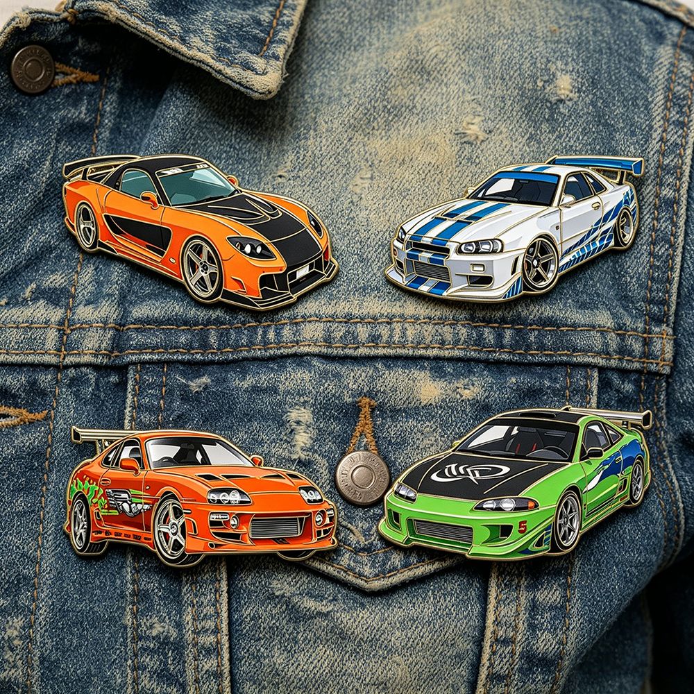 4pcs The Fast and the Furious  - Men Accessories Brooch 评论和价格