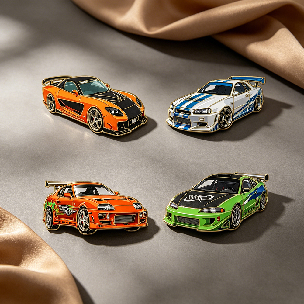 4pcs The Fast and the Furious  - Men Accessories Brooch 评论和价格