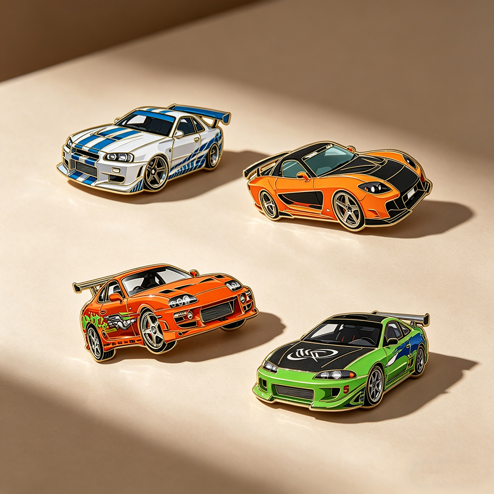 4pcs The Fast and the Furious  - Men Accessories Brooch 评论和价格