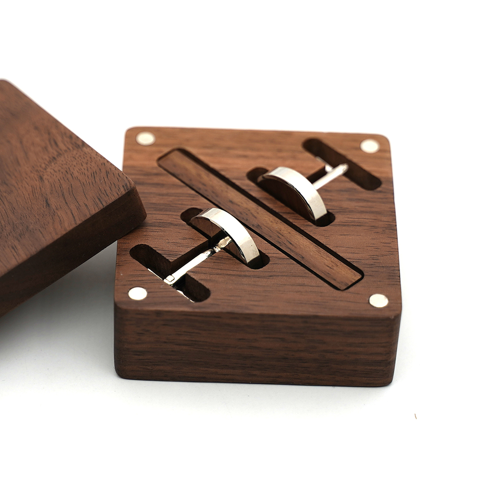 Custom Engraved Wooden Groom A - Cufflink Box Set 评论和价格