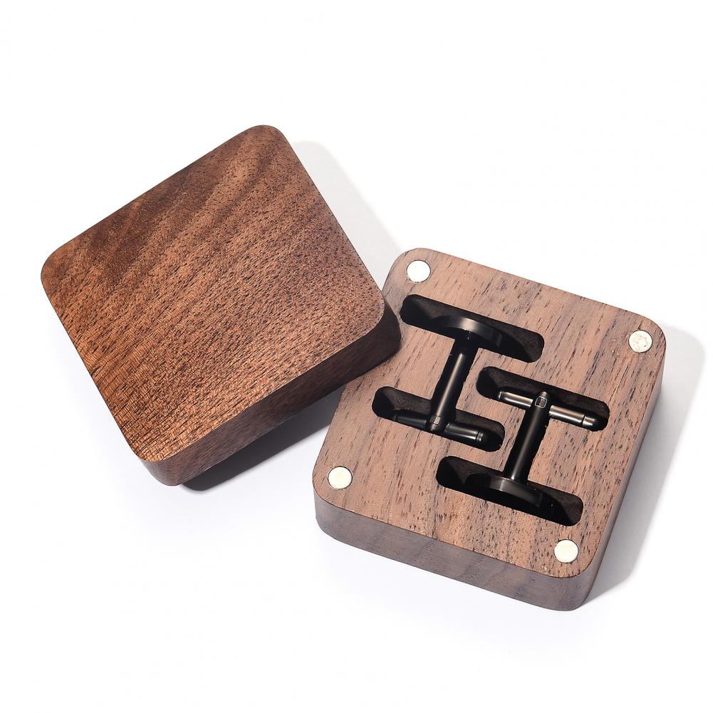 Walnut Cufflink Box Solid Wood - Cufflink Box Set 评论和价格
