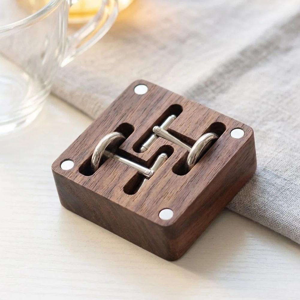 Walnut Cufflink Box Solid Wood - Cufflink Box Set 评论和价格