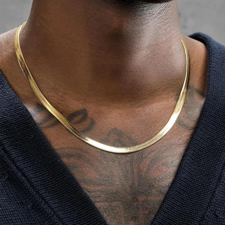 Men 925 sterling silver Gold 4 - Men'S Accessories Trending 评论和价格