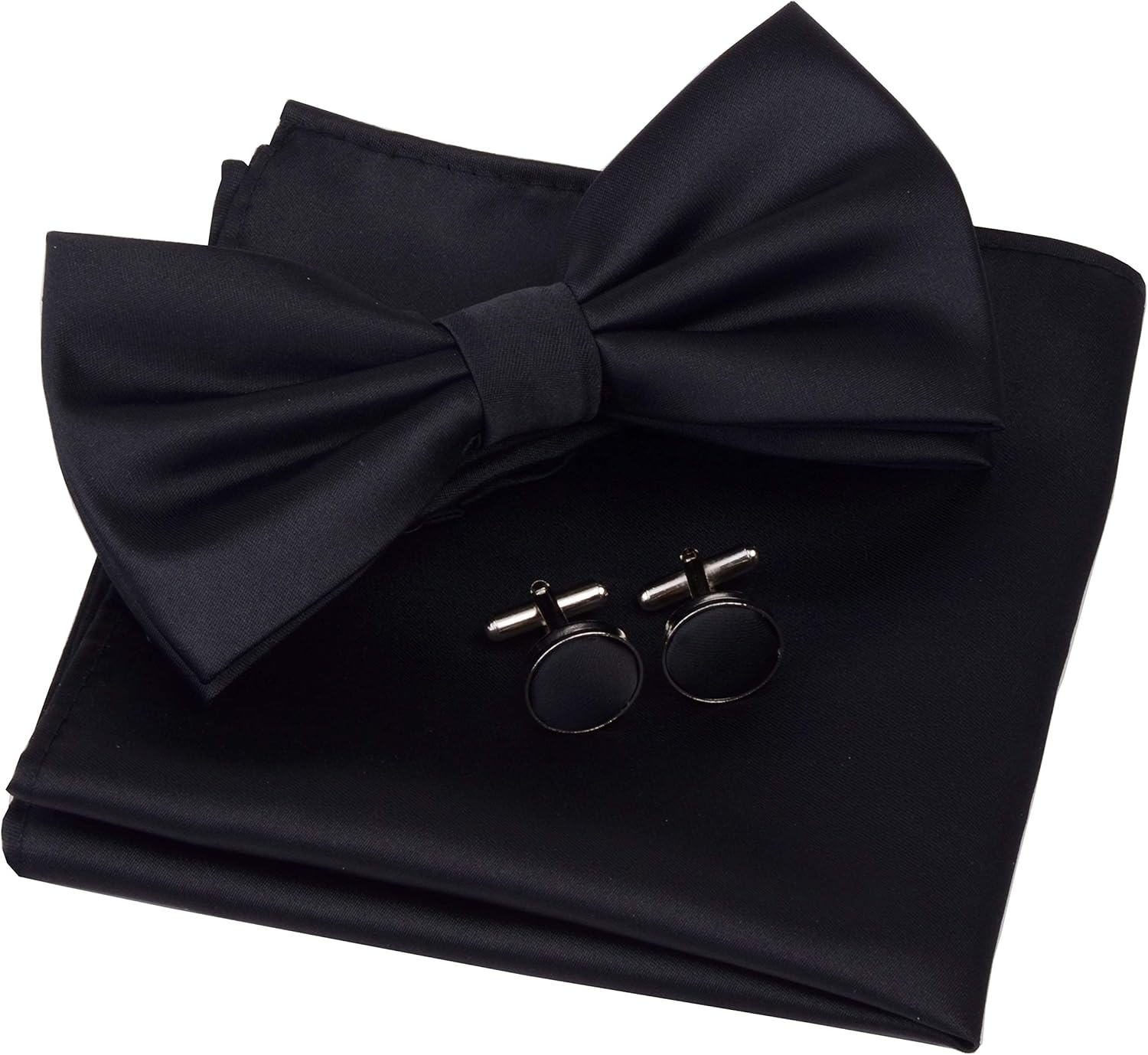 Solid Color Pre-tied Bow Tie S - Cufflink Box Set 评论和价格