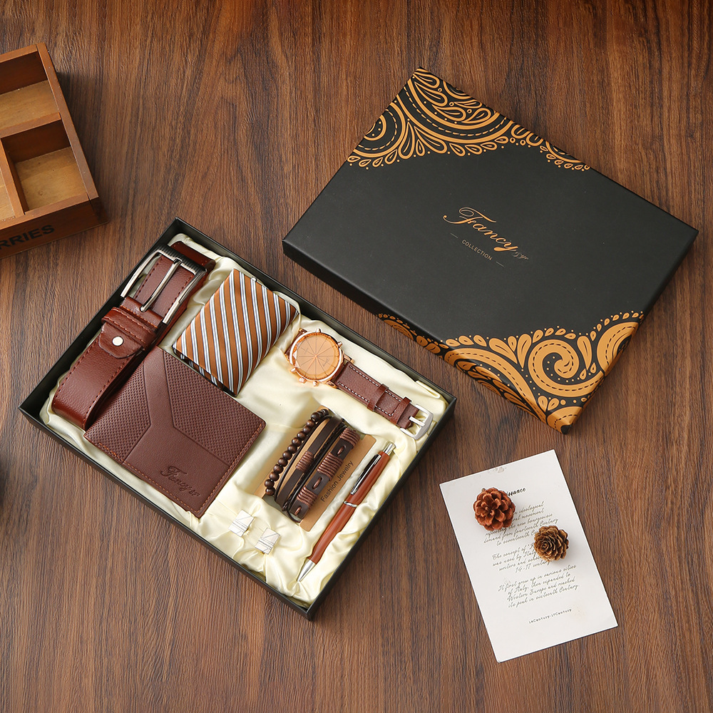 New Men Gift Set with Box Watc - Cufflink Box Set 评论和价格