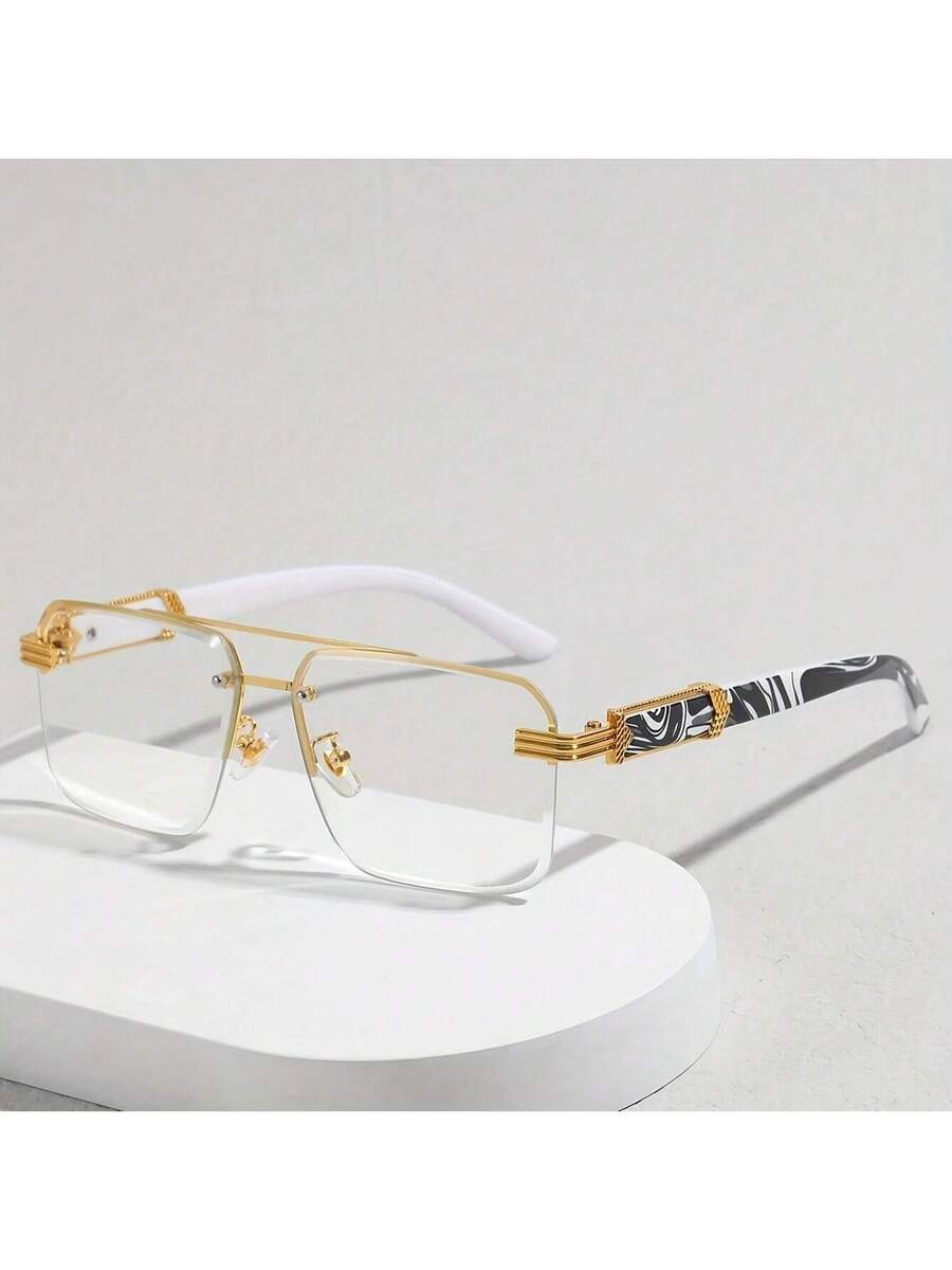 Mens Half-Frame Eyewear With T - Men Accessories Fashion 评论和价格