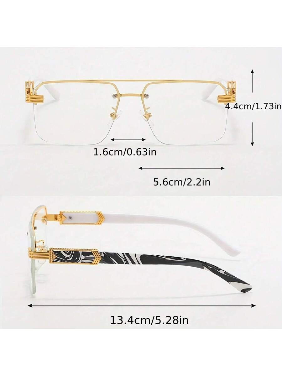 Mens Half-Frame Eyewear With T - Men Accessories Fashion 评论和价格