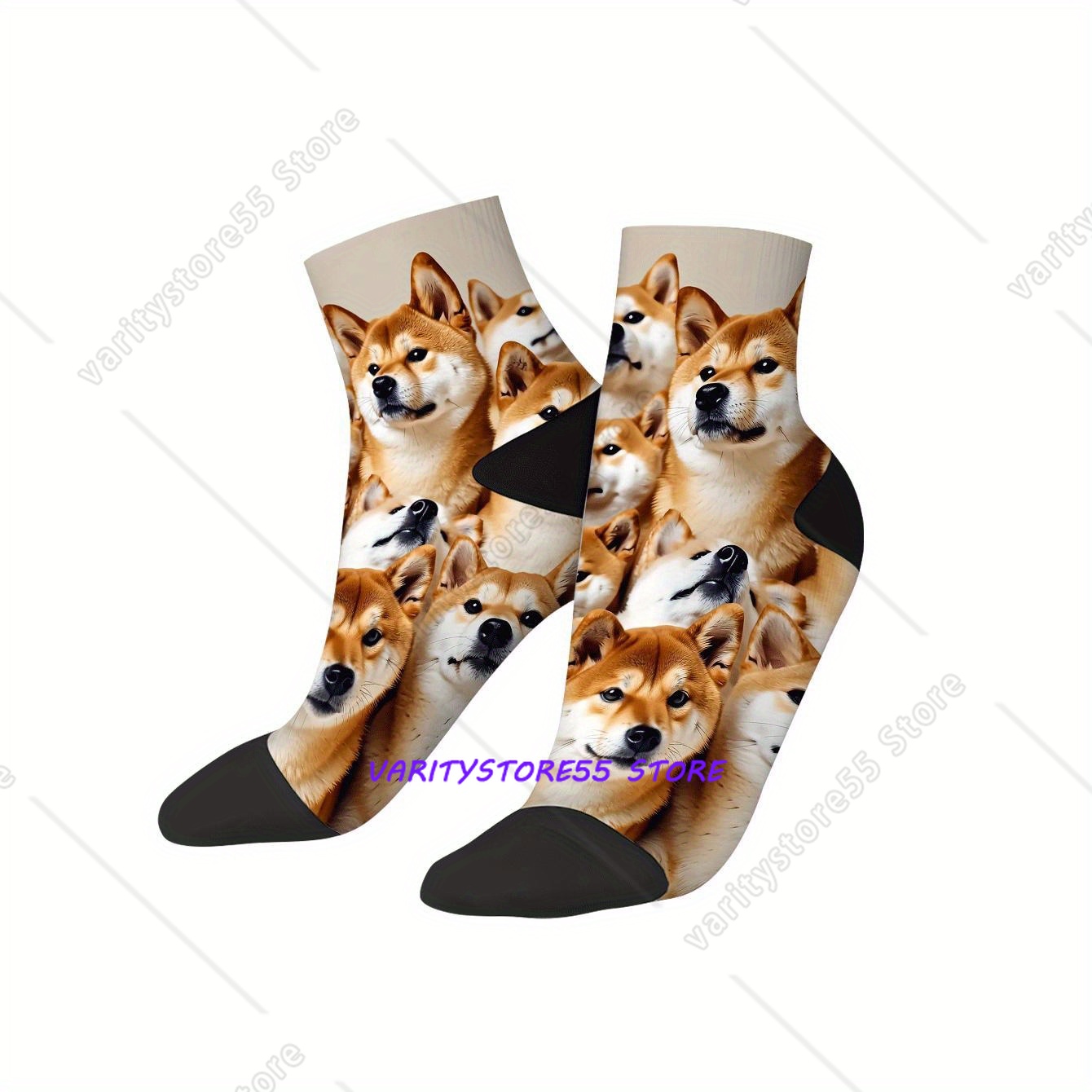 Cute Shiba Inu Print Ankle Soc - Men Accessories Fashion 评论和价格
