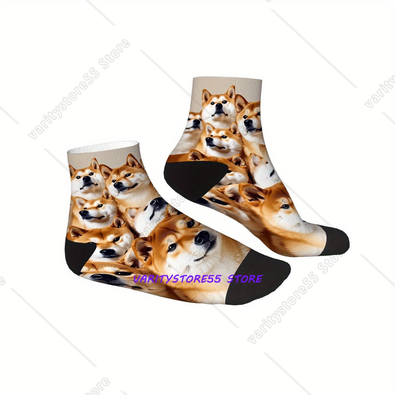 Cute Shiba Inu Print Ankle Soc - Men Accessories Fashion 评论和价格
