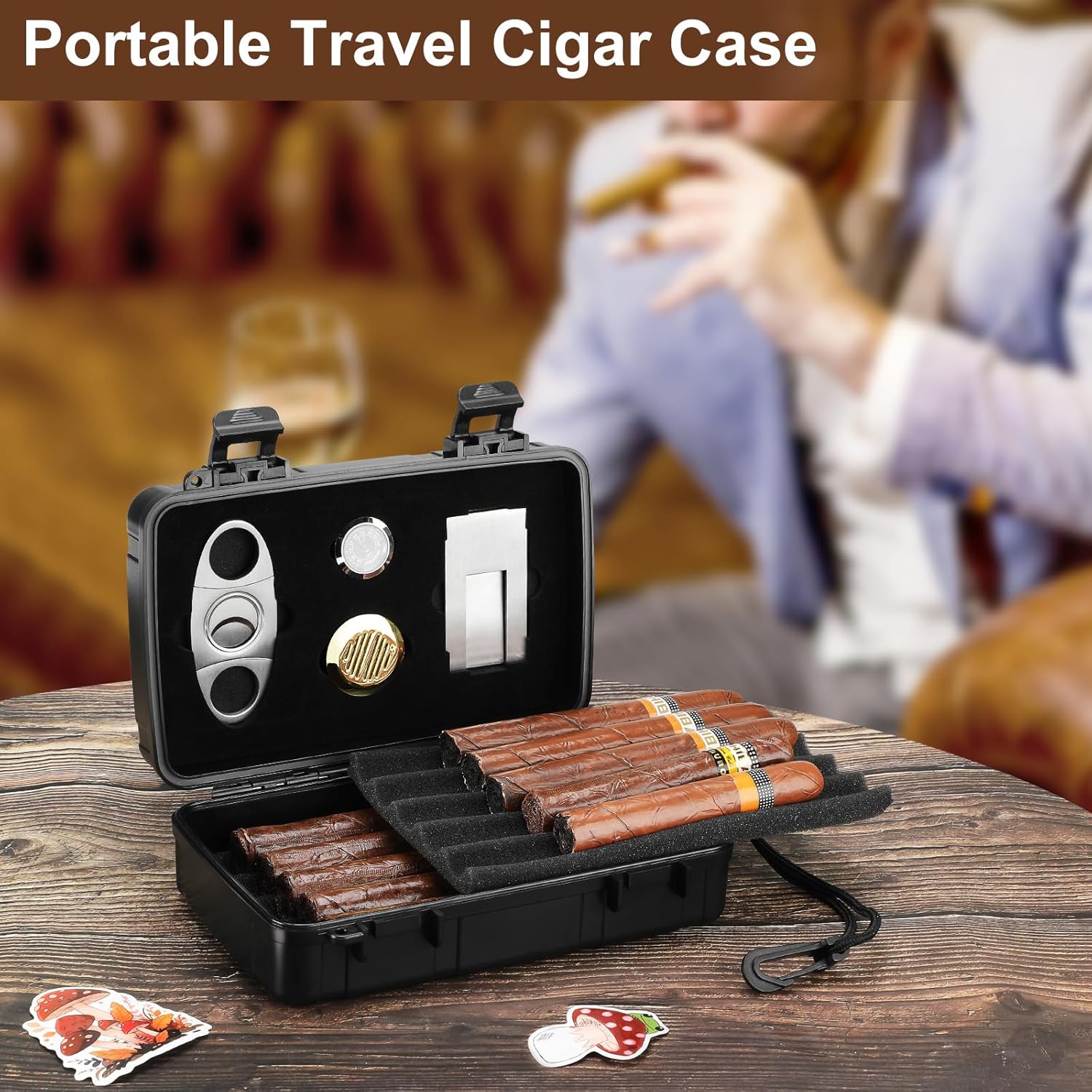 Portable Cigar Humidor Holds 1 - Men'S Accessories 评论和价格