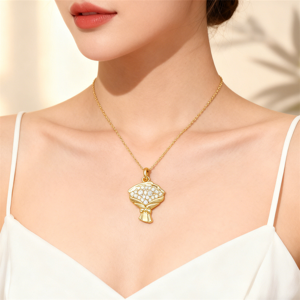 3Pcs Pendants Brass Zircon Flo - Men Accessories Bouquet 评论和价格