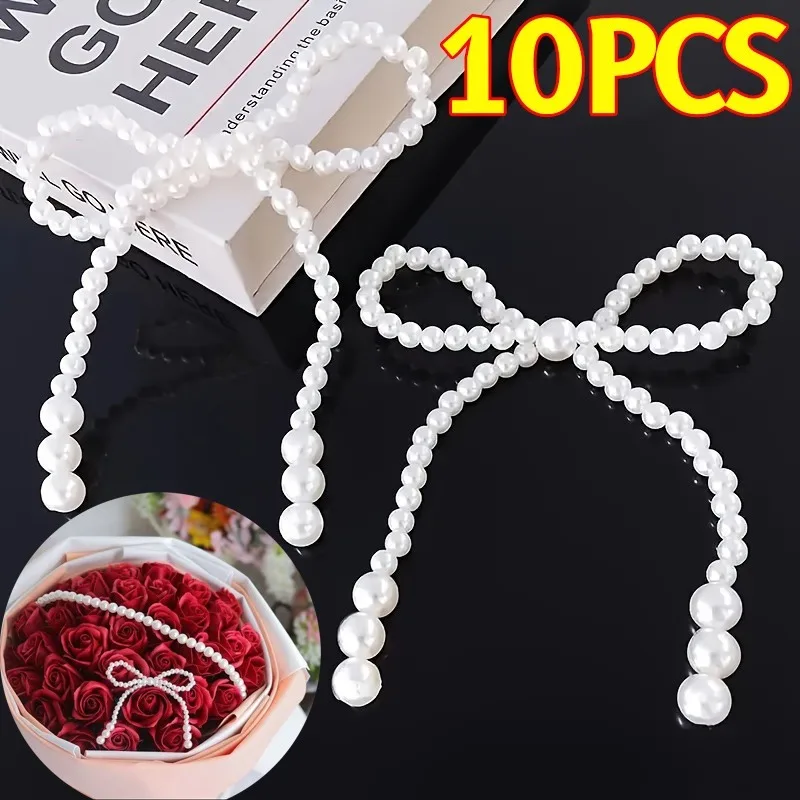 1/3/5/10PCS White Pearl Bow Bo - Men Accessories Bouquet 评论和价格