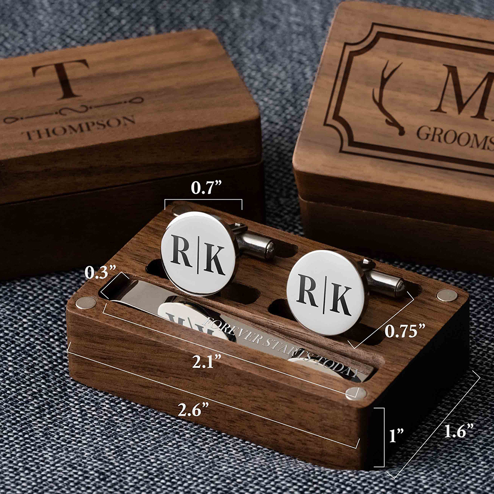 Custom Metal Cufflinks Tie Cli - Cufflink Box Set 评论和价格