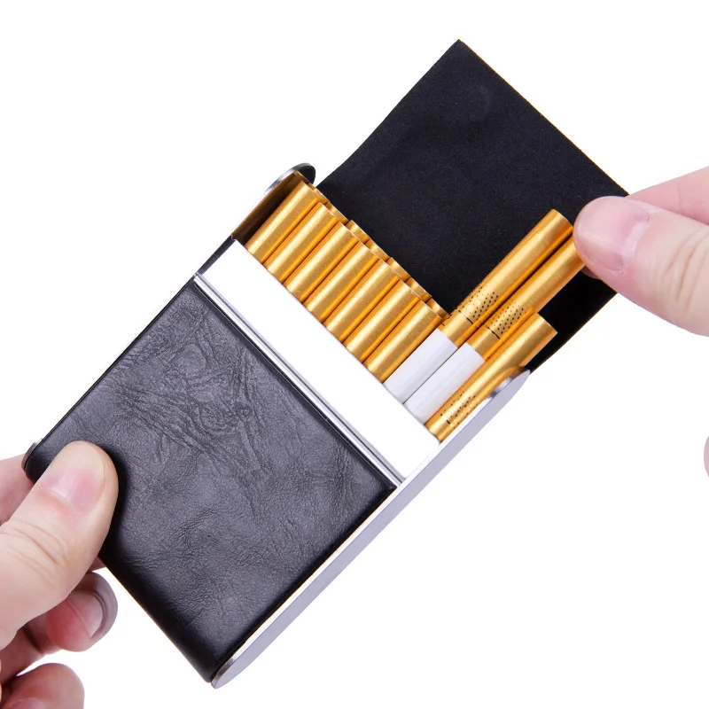 Leather Metal Cigarette Case,  - Men'S Accessories 评论和价格