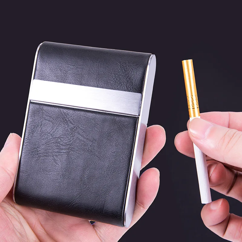 Leather Metal Cigarette Case,  - Men'S Accessories 评论和价格