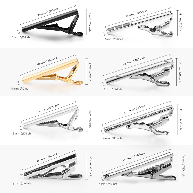 8 PCS Short Tie Clips Set With - Cufflink Box Set 评论和价格